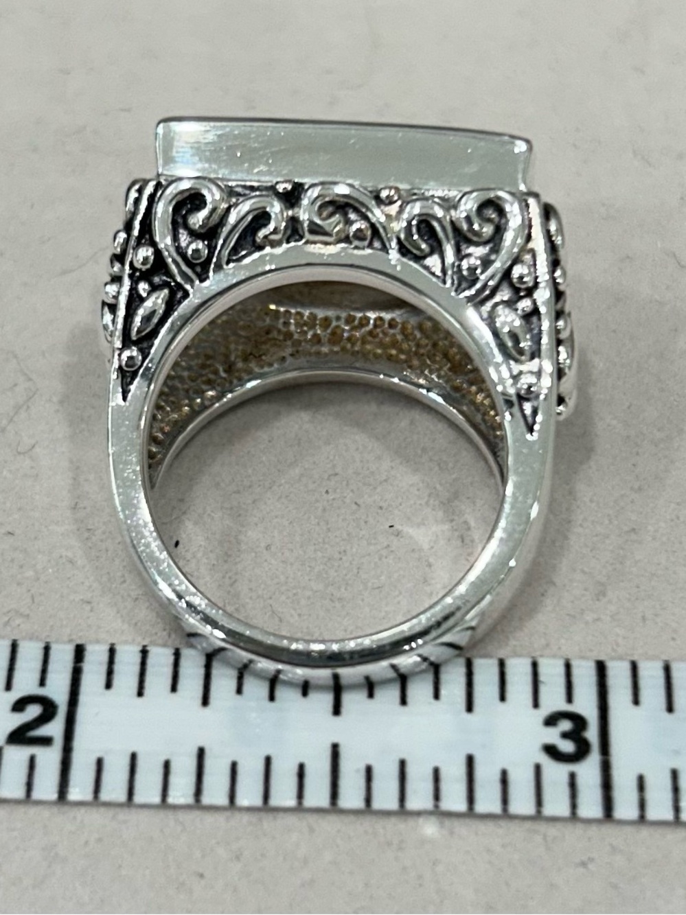 Barse Sterling Silver Ring with Light Blue Rectangular Gemstone - Picture 7 of 8